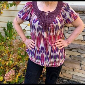 Vintage America Jeans short-sleeved blouse, Small